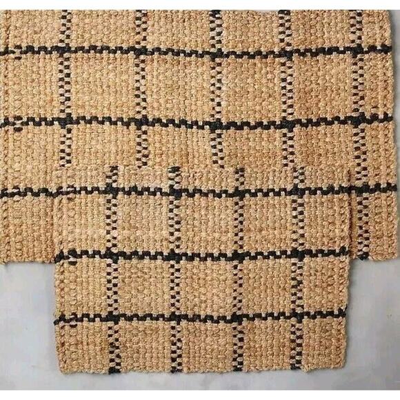 ANTHROPOLOGIE Windowpane Jute Runner - Picture 3 of 8